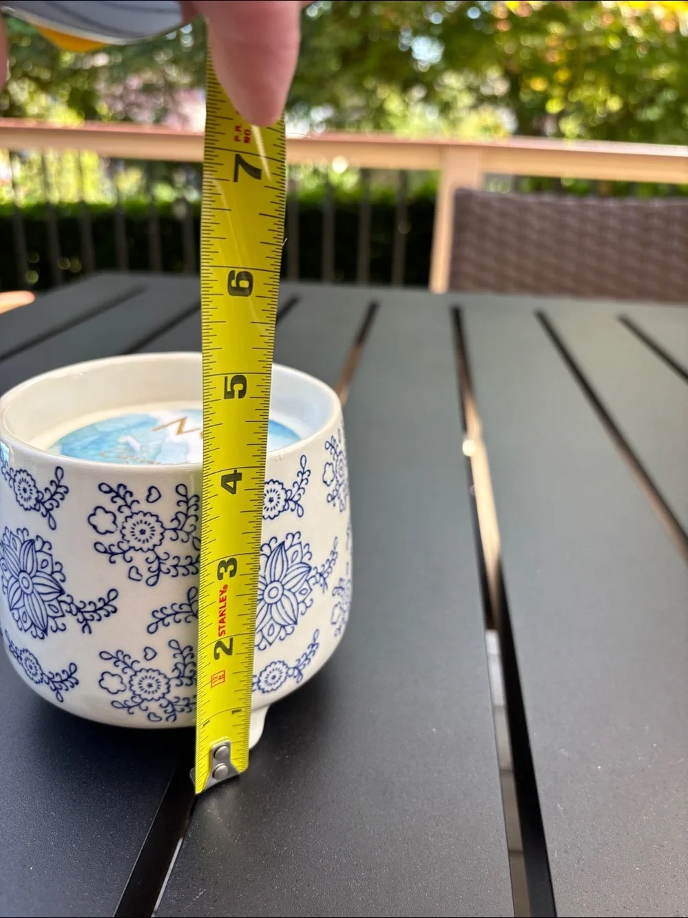 MG Studio Citronella Candle in ceramic Blue & White vessel